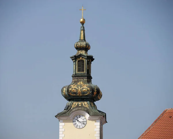 Wieża Kościoła Mariackiego Miejscowości Dolac Zagrzeb Chorwacja — Zdjęcie stockowe