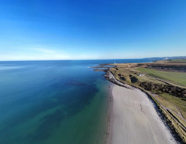 Вид Воздуха Невероятное Море Пляж Восточном Побережье Шотландии — стоковое фото