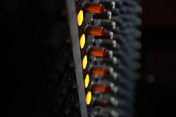 Vertical Closeup Soundboard Selected Focus — Stock Photo, Image