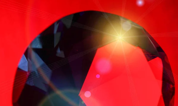 Cristal Abstracto Con Reflejo Las Formas Rojas Luz —  Fotos de Stock