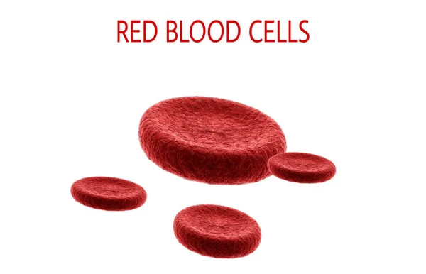 Egy Közeli Felvétel Vörös Vérsejtek Izolált Fehér Háttér — Stock Fotó