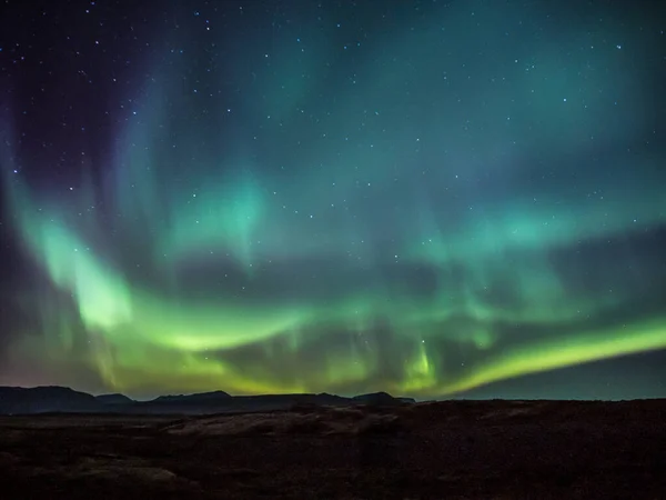 Une Belle Vue Sur Île Atlantique Nord Avec Des Lumières — Photo