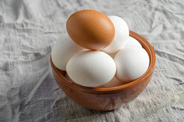 Closeup Bowl Eggs — Stock Photo, Image