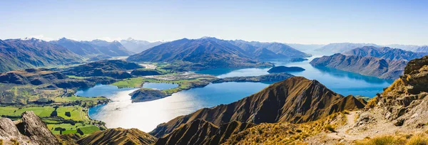 Uma Foto Panorâmica Pico Roys Wanaka Nova Zelândia — Fotografia de Stock