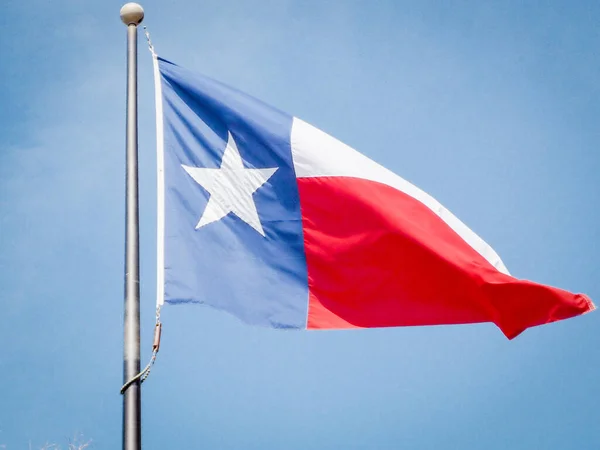 Close Bandeira Estado Texas Mastro Bandeira — Fotografia de Stock
