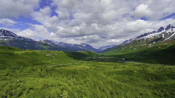 Eine Luftaufnahme Des Worthington Glacier Auf Dem Weg Nach Valdez — Stockfoto