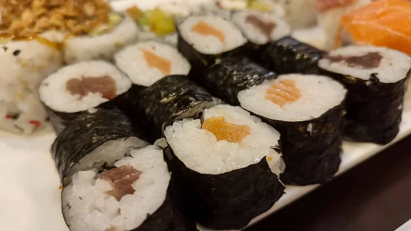 Egy Közeli Fotó Sushi Ról — Stock Fotó