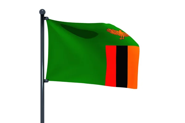 Een Grafische Illustratie Van Zambia Vlag Geïsoleerd Een Witte Achtergrond — Stockfoto