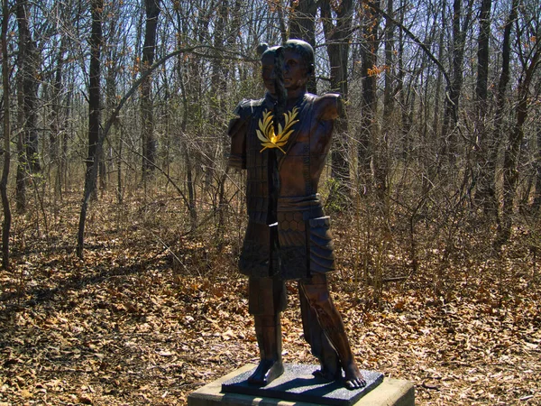 Bronze Sculpture Overland Park Arboretum Kansas United States — Stock Photo, Image