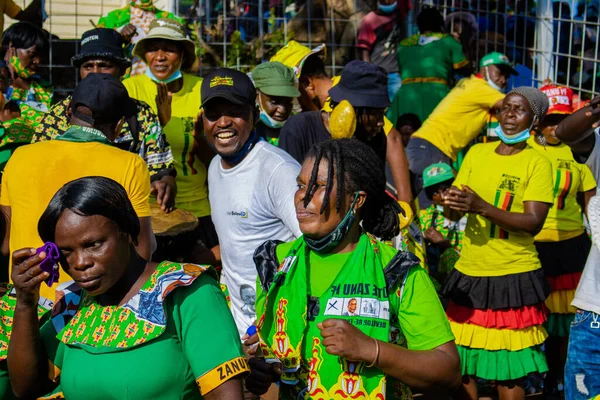 Women Dancing Political Rally Zimbabwe Zanu Party — Foto Stock