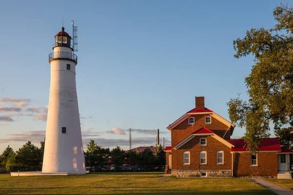 Closeup Lighthouse House Michigan — Stock Photo, Image