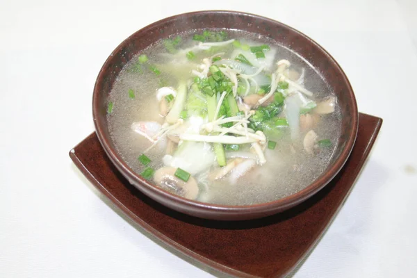 Fresh Soup Bowl White Background — Stock Photo, Image