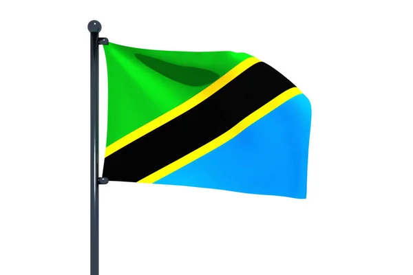 Ilustrație Grafică Steagului Tanzaniei Izolat Fundal Alb — Fotografie, imagine de stoc
