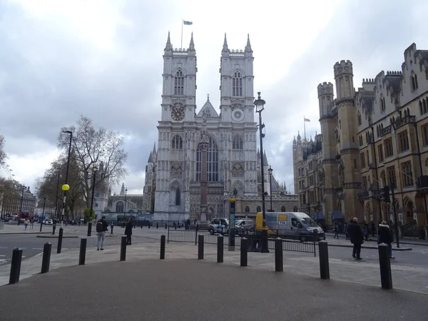 Beau Cliché Abbaye Westminster Collégiale Londres Angleterre Avec Ciel Nuageux — Photo