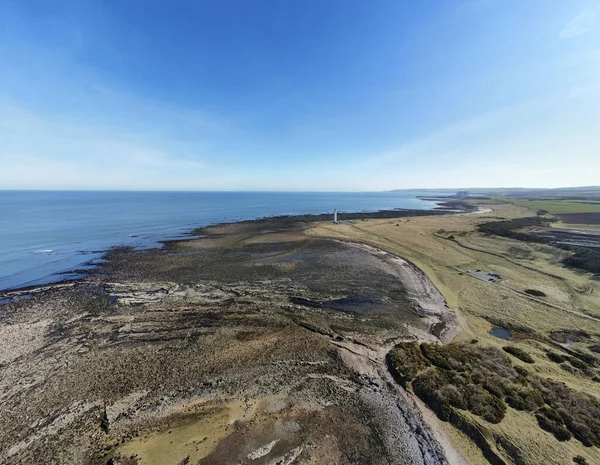 Aerial View Incredible Sea Beach East Coast Scotland — Stock Photo, Image