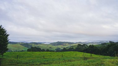 Matauri Körfezi, Uzak Kuzey Bölgesi, Yeni Zelanda 'da bulutlu bir günde
