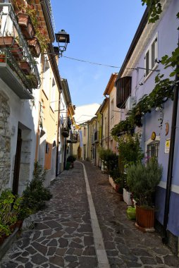 Baselice 'de küçük bir caddeye yakın çekim