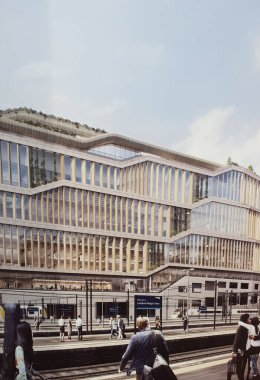 Londra, İngiltere 'deki Google binasının dikey görüntüsü