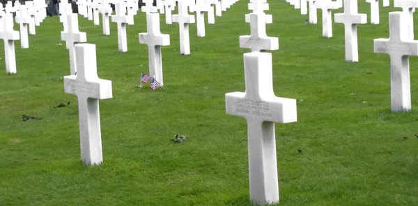 Close Cemitério Americano Normandia — Fotografia de Stock