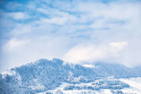 Naturskön Bild Soluppgången Snöiga Bergen Schweiz — Stockfoto