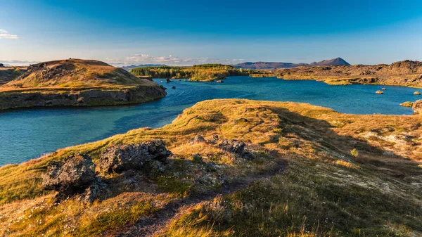 Eine Luftaufnahme Einer Natürlichen Landschaft Island — Stockfoto