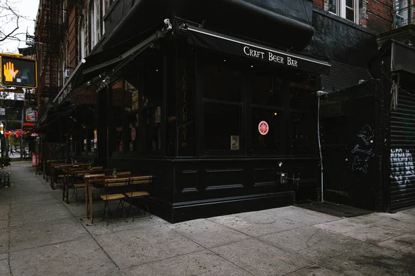 Svart Exteriör Design Craft Bar New York — Stockfoto