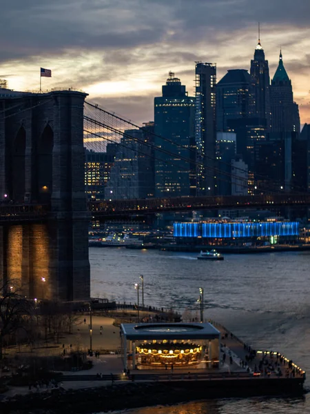 Een Schilderachtig Uitzicht Skyline Van New York Avond — Stockfoto