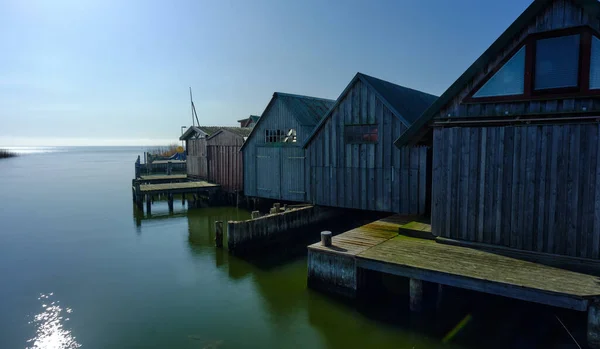 Pequena Pesca Porto Turístico Com Casas Barcos Porto Interior Bodden — Fotografia de Stock