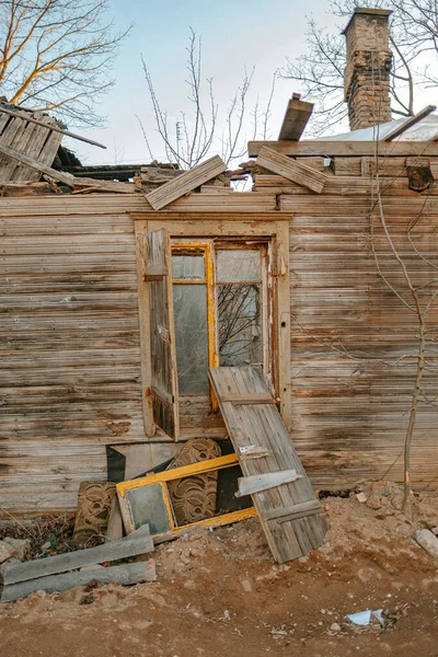 Una Casa Madera Abandonada Bosque — Foto de Stock