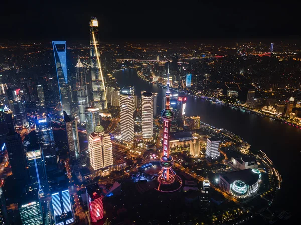 Uno Scatto Aereo Degli Edifici Della Torre Shanghai Cina — Foto Stock