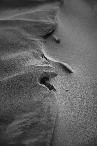 Grayscale Shot Sand Desert — Stock Photo, Image