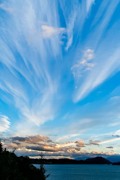 Una Vista Panoramica Paesaggio Marino Sotto Bellissimo Cielo Tramonto — Foto Stock