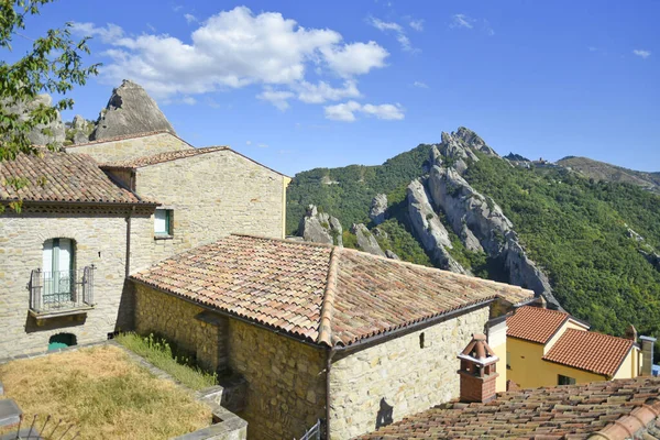 Une Vue Panoramique Sur Castelmezzano Village Région Basilicate Italie — Photo