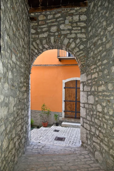 Een Verticaal Straatbeeld Sepino Een Dorp Molise Regio Italië — Stockfoto