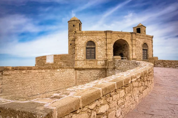Beautiful Shot Exterior Design Top Ancient Fortress Cloudy Sky — Stock Photo, Image