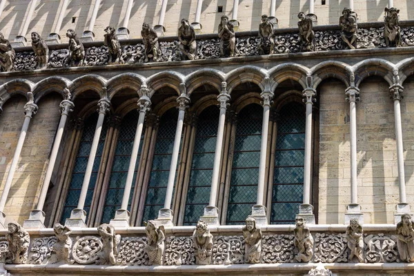 Plano Vertical Del Detalle Fachada Iglesia Notre Dame Dijon Día — Foto de Stock