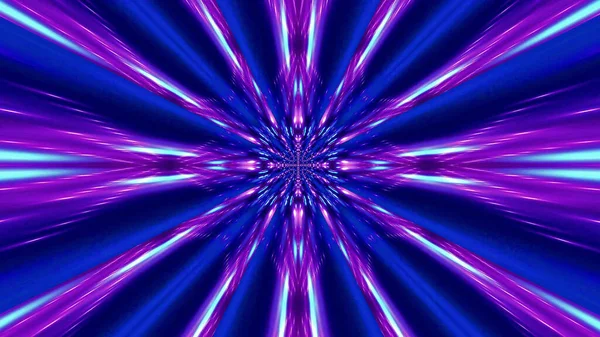 Işınlar Çizgiler Ile Gelecek Soyut Kaleydoskopik Desenler Neon Tünelinin Görüntüsü — Stok fotoğraf