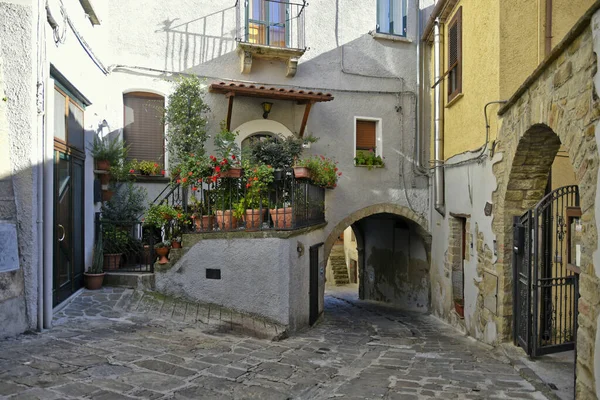 Une Rue Étroite Entre Les Vieilles Maisons Pietrapertosa Village Médiéval — Photo