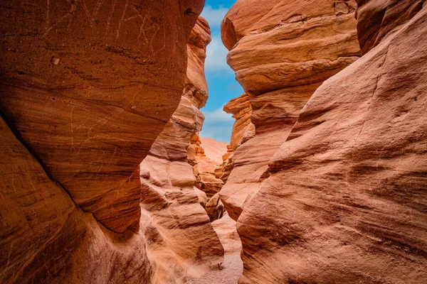 Красивый Снимок Красных Песчаников Красном Каньоне Израиль — стоковое фото