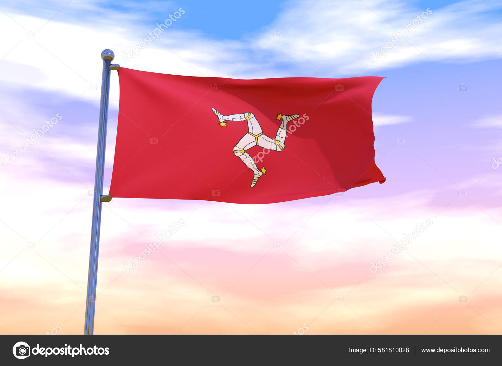Isle of Man Waving Flag Isle of Man Waving Flag