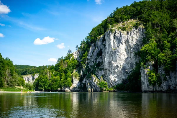 Picturesque View Altmuhl River Bavaria Germany Blue Cloudy Sky Background — Stock Photo, Image