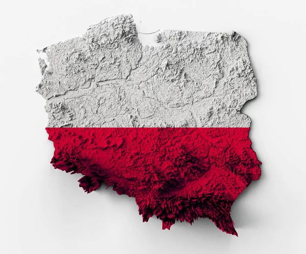 Una Ilustración Del Mapa Topográfico Polonia Sobre Fondo Blanco — Foto de Stock