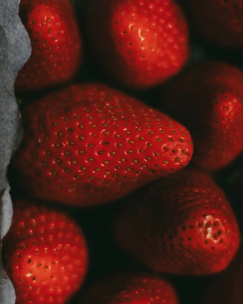 Closeup Shot Ripe Organic Strawberry Pack — Stock Photo, Image
