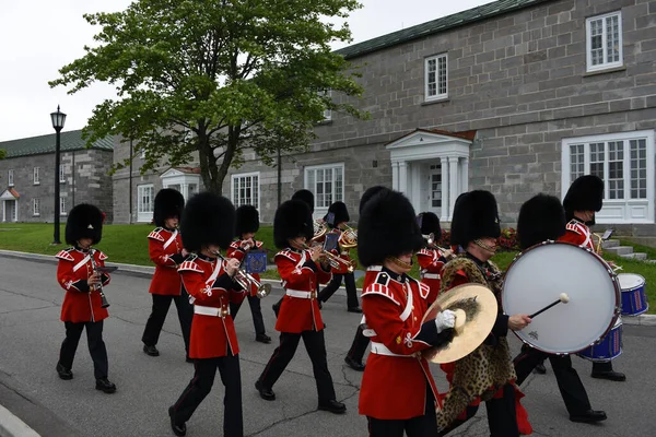 Group Marching Canadian Guards Quebec City Canada — Stock Photo, Image