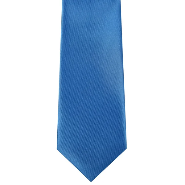 Blue Polyester Necktie Pure White Background — Stock Photo, Image