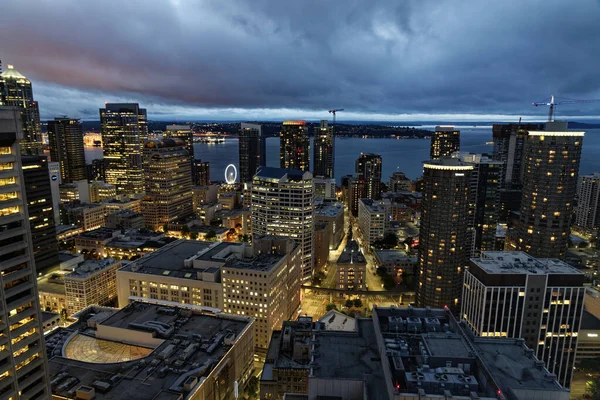 Die Luftaufnahme Der Gebäude Stadt Usa Seattle — Stockfoto