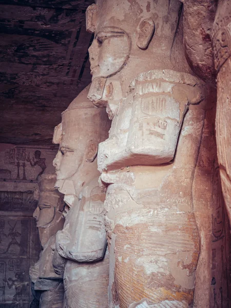 Αγάλματα Ναού Του Abu Simbel Στο Χωριό Abu Simbel Της — Φωτογραφία Αρχείου