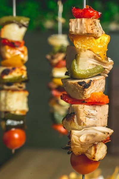 Vertical Shot Tasty Vegetable Shashlik — Stock Photo, Image