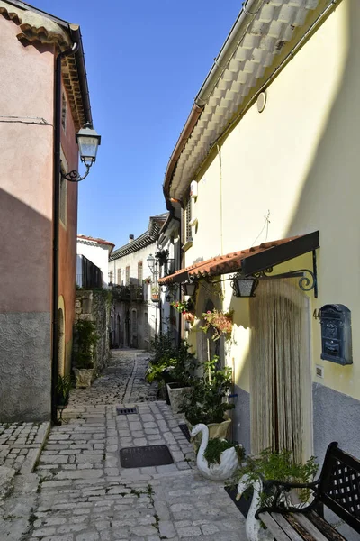 Tiro Vertical Rua Riccia Uma Aldeia Região Molise Itália — Fotografia de Stock