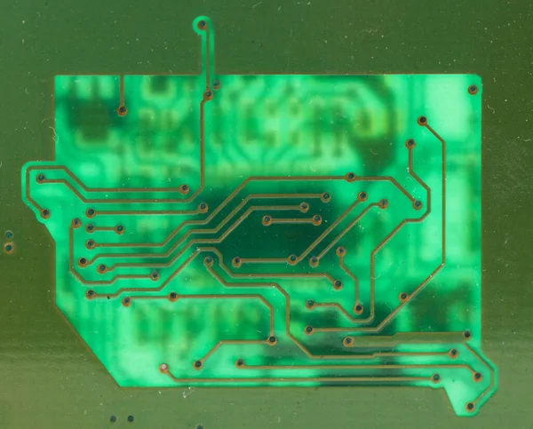 Closeup Green Printed Circuit Board Pcb — Stock Photo, Image